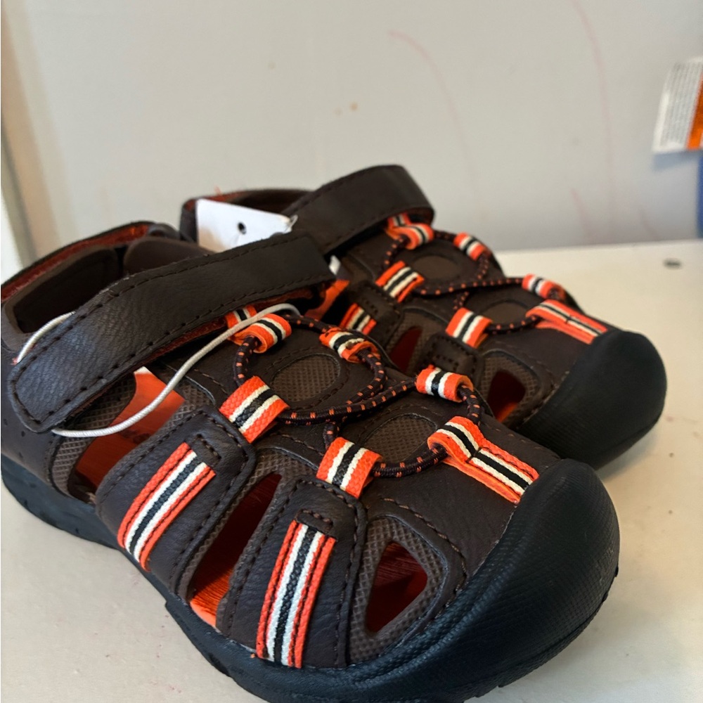 Kids Brown and Orange Sandals